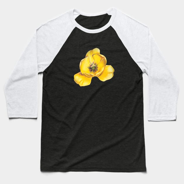 Yellow Tulip Flower Baseball T-Shirt by VeraAlmeida